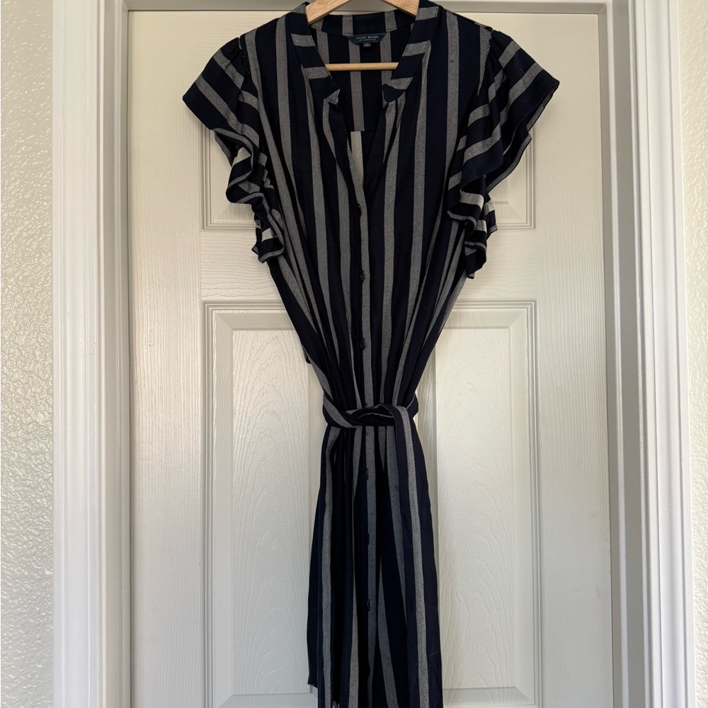 Striped Navy and Gray Dress